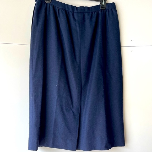 Pendleton Women's Plus Size Navy Blue Skirt 100% Virgin Wool, Sz 14 - Picture 5 of 10